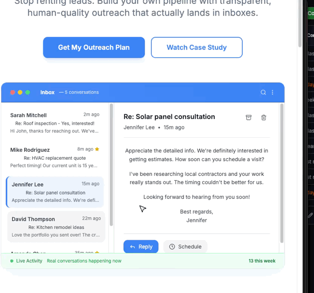 Real email conversations showing human outreach that gets responses