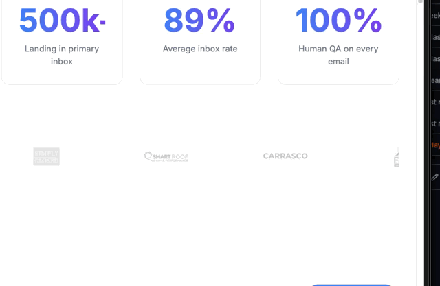 Live dashboard showing real-time email performance metrics
